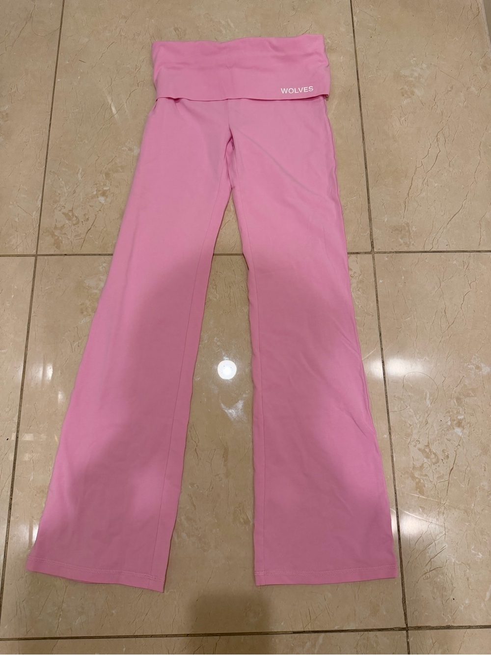 Darc Sport Pink Pearl Fold-Over Waist Yoga Leggings